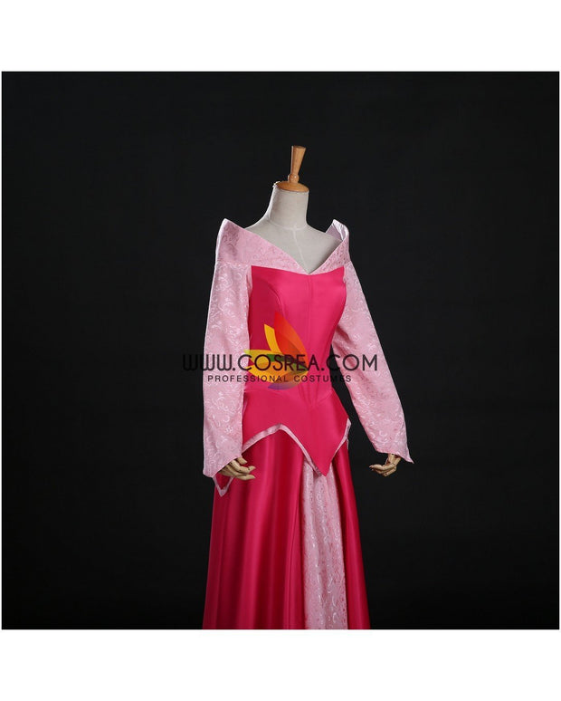 Princess Aurora Park Inspired Brocade Satin Sleeping Beauty Cosplay Costume