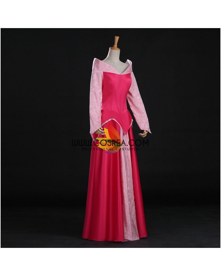 Princess Aurora Park Inspired Brocade Satin Sleeping Beauty Cosplay Costume