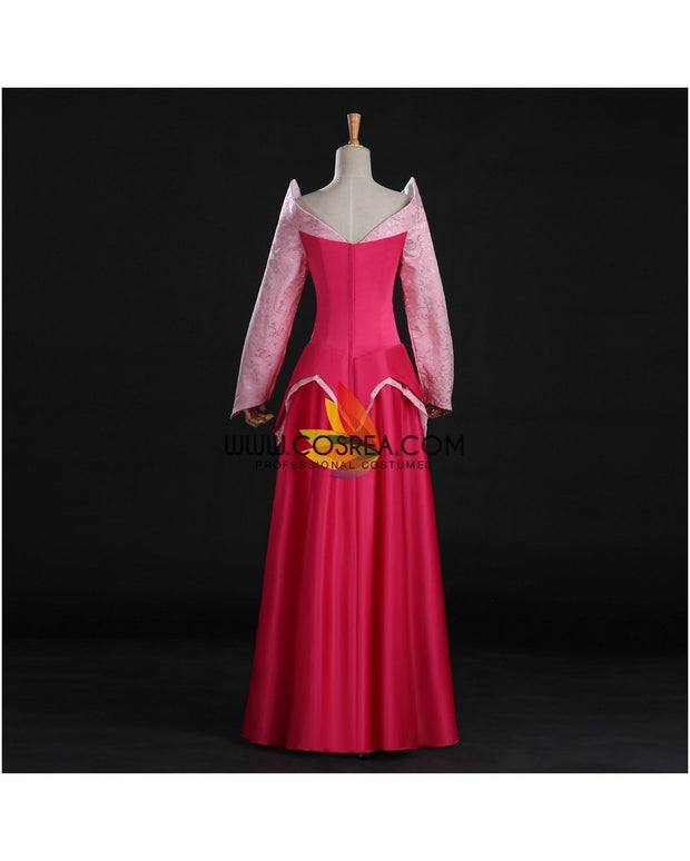 Princess Aurora Park Inspired Brocade Satin Sleeping Beauty Cosplay Costume