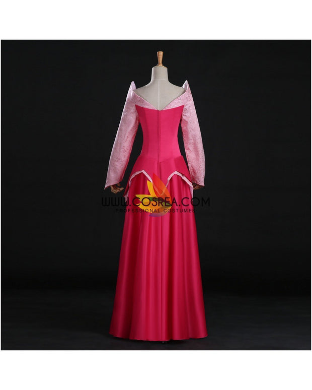Princess Aurora Park Inspired Brocade Satin Sleeping Beauty Cosplay Costume