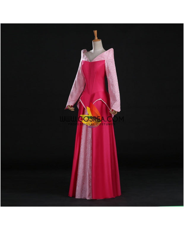 Princess Aurora Park Inspired Brocade Satin Sleeping Beauty Cosplay Costume