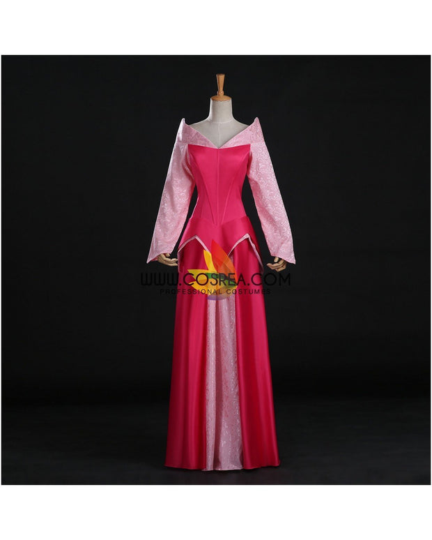 Princess Aurora Park Inspired Brocade Satin Sleeping Beauty Cosplay Costume