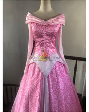 Cosrea Disney Sleeping Beauty Aurora Park Inspired Satin Cosplay Costume