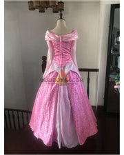 Cosrea Disney Sleeping Beauty Aurora Park Inspired Satin Cosplay Costume