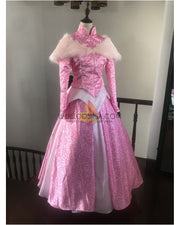 Cosrea Disney Sleeping Beauty Aurora Park Inspired Winter Cosplay Costume