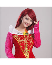 Princess Aurora Velvet Embroidered Sleeping Beauty Cosplay Costume