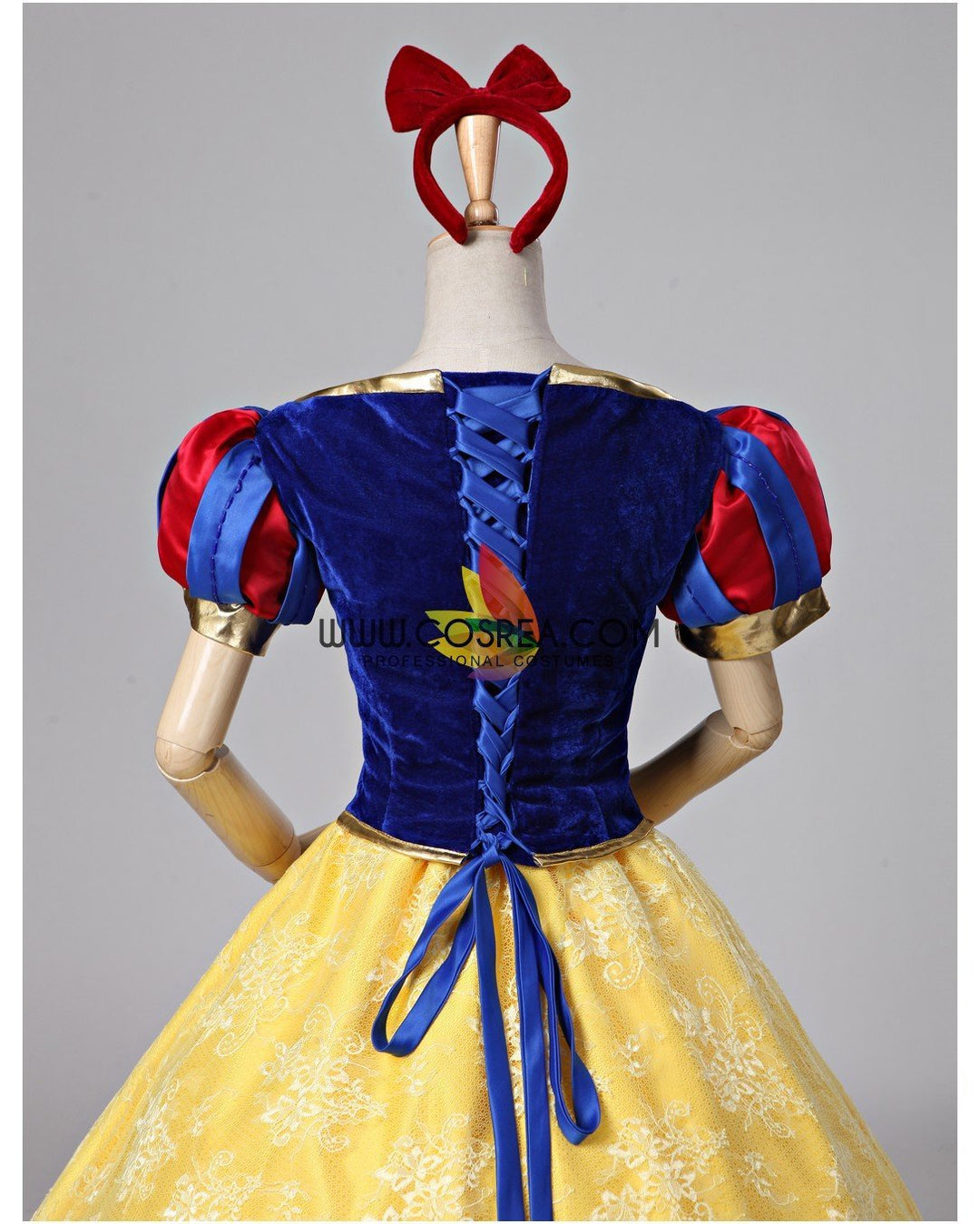 Princess Snow White Brocade Lace Cosplay Costume With Boning / Combination Lace Tie Princess Snow White Brocade Lace Cosplay Costume With Boning / Combination Lace Tie