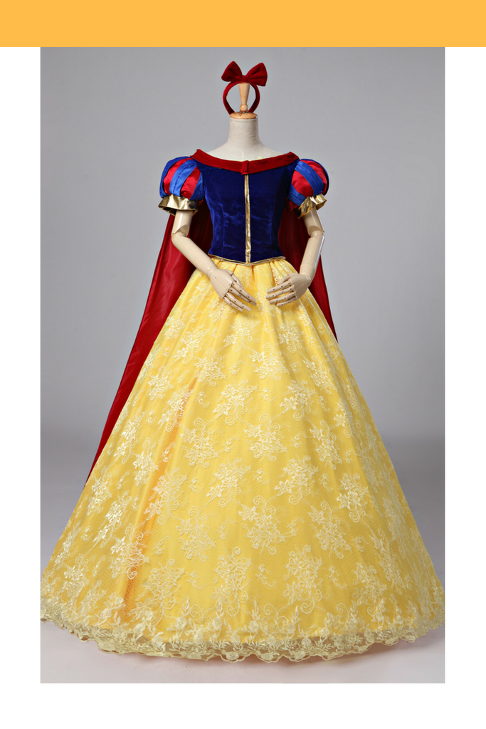 Princess Snow White Brocade Lace Cosplay Costume With Boning / Combination Lace Tie Princess Snow White Brocade Lace Cosplay Costume With Boning / Combination Lace Tie