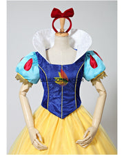 Cosrea Disney Snow White Brocade Satin Cosplay Costume