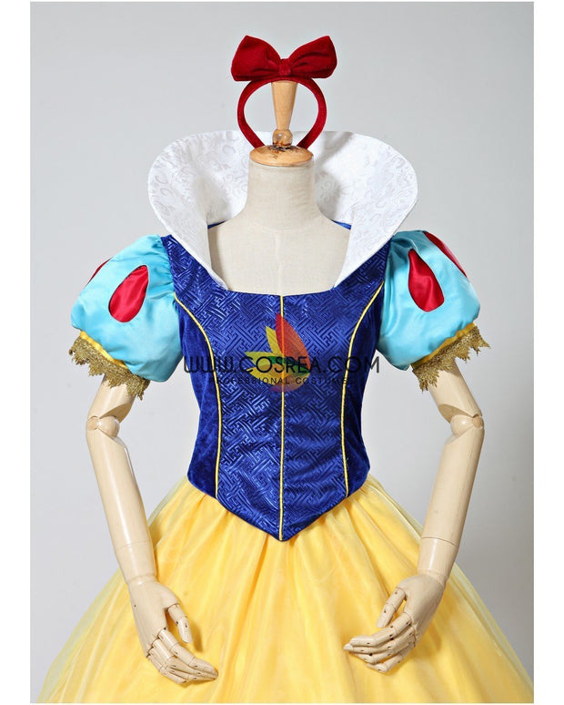 Cosrea Disney Snow White Brocade Satin Cosplay Costume