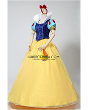 Cosrea Disney Snow White Brocade Satin Cosplay Costume
