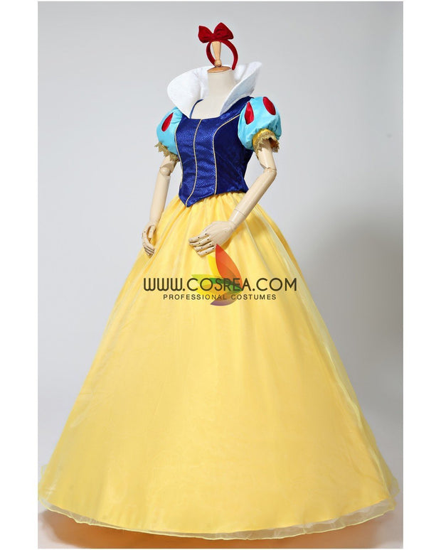 Cosrea Disney Snow White Brocade Satin Cosplay Costume
