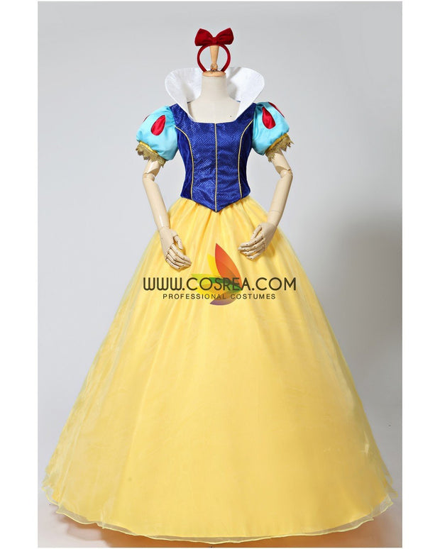 Cosrea Disney Snow White Brocade Satin Cosplay Costume