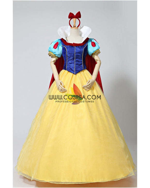 Cosrea Disney Snow White Brocade Satin Cosplay Costume