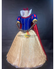 Cosrea Disney Snow White Brocade Satin Cosplay Costume