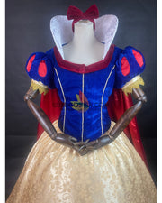 Cosrea Disney Snow White Brocade Satin Cosplay Costume