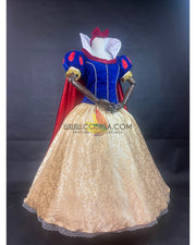 Cosrea Disney Snow White Brocade Satin Cosplay Costume