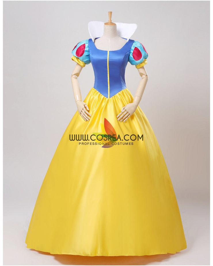 Princess Snow White Classic Satin Cosplay Costume With Boning / Concealed Zipper Princess Snow White Classic Satin Cosplay Costume With Boning / Concealed Zipper