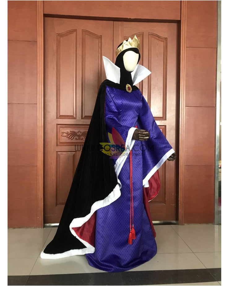 Cosrea Disney Snow White Evil Queen Brocade Satin Cosplay Costume