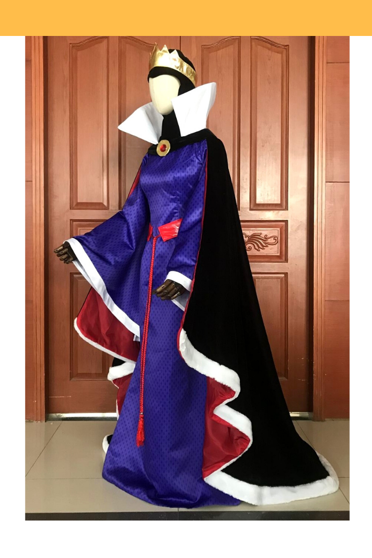 Cosrea Disney Snow White Evil Queen Brocade Satin Cosplay Costume