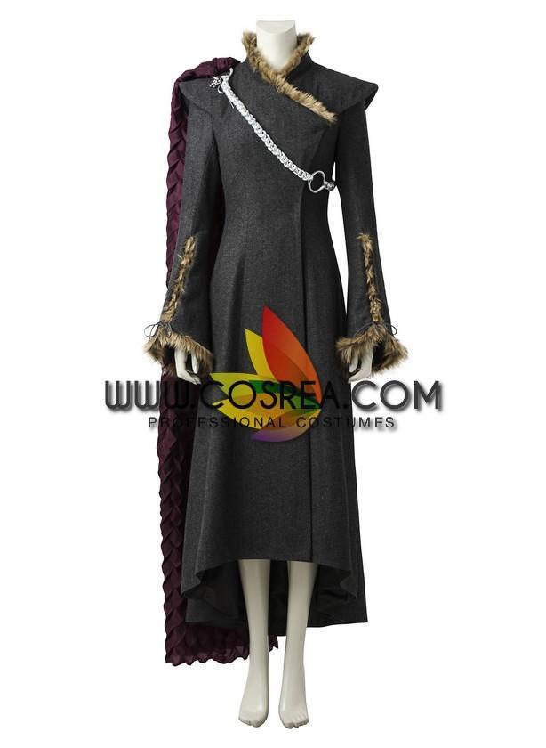 Cosrea F-J Game of Thrones Daenerys Chevron Fur Trimmed Cosplay Costume