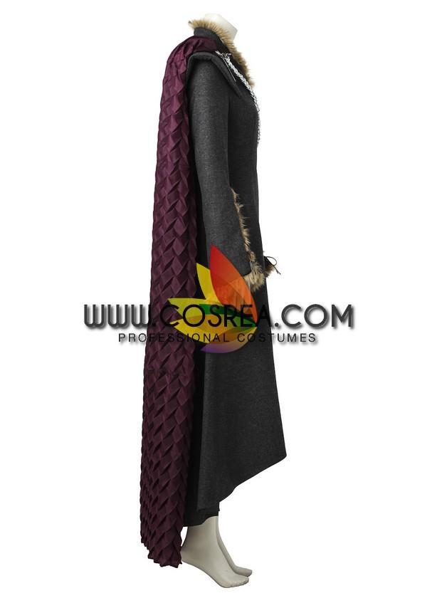 Cosrea F-J Game of Thrones Daenerys Chevron Fur Trimmed Cosplay Costume