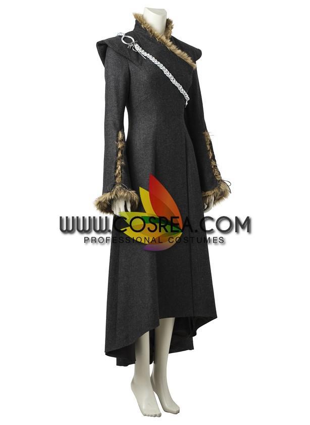 Cosrea F-J Game of Thrones Daenerys Chevron Fur Trimmed Cosplay Costume