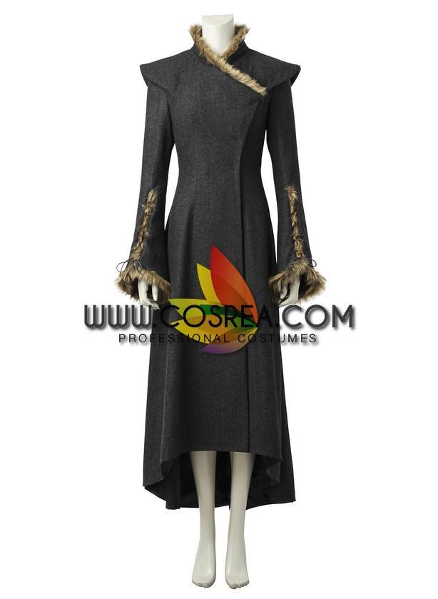 Cosrea F-J Game of Thrones Daenerys Chevron Fur Trimmed Cosplay Costume