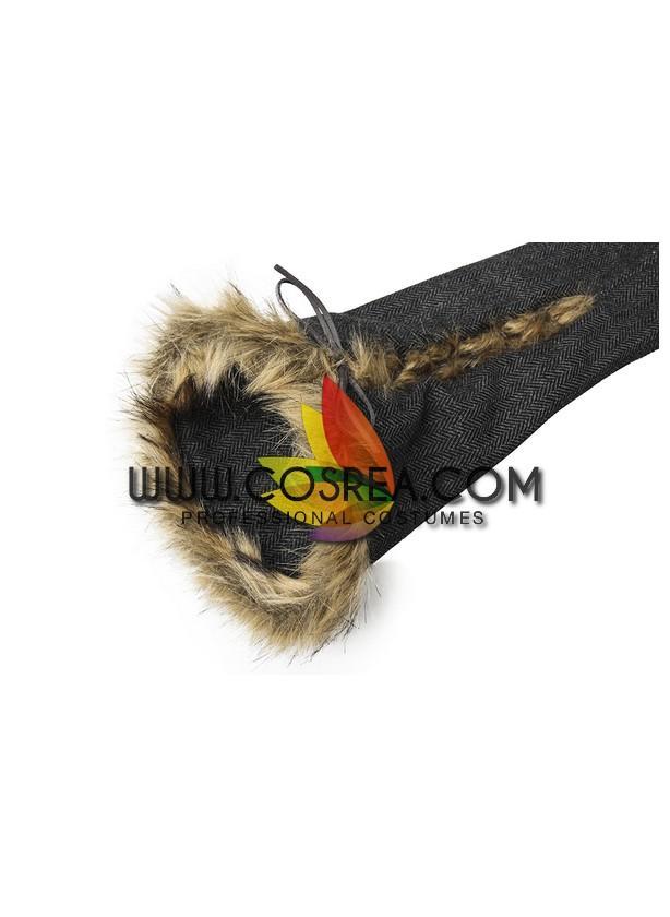Cosrea F-J Game of Thrones Daenerys Chevron Fur Trimmed Cosplay Costume