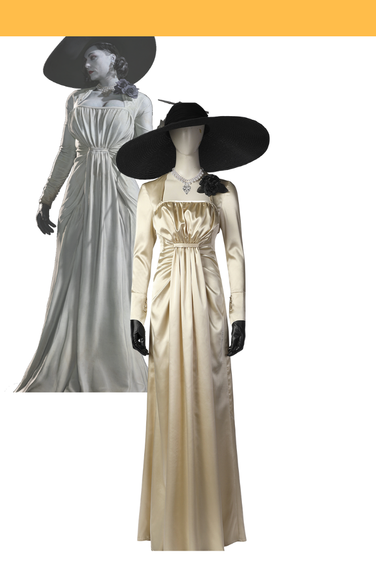 knee length dresses for ladies Resident Evil 8 Alcina Dimitrescu Satin Version Cosplay Costume main image 1