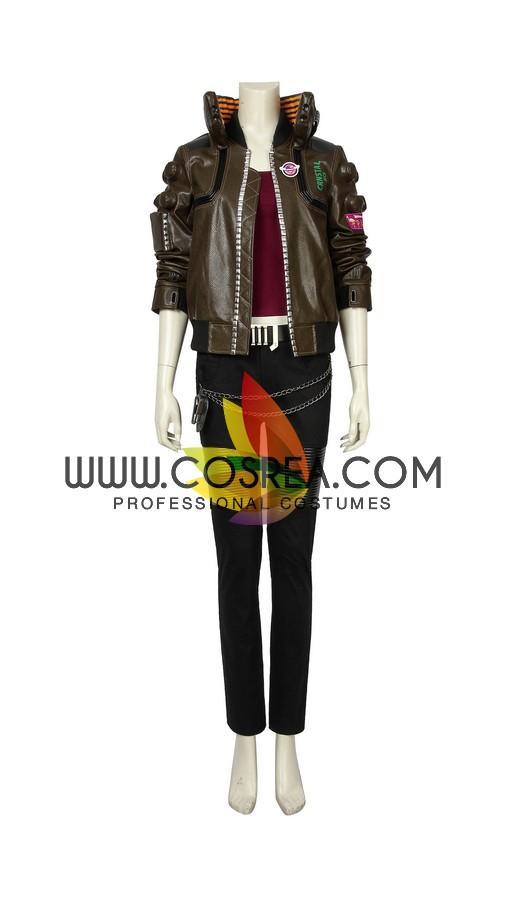 Cosrea Games Cyberpunk 2077 Female PU Leather Cosplay Costume