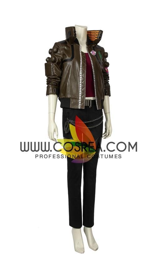 Cosrea Games Cyberpunk 2077 Female PU Leather Cosplay Costume