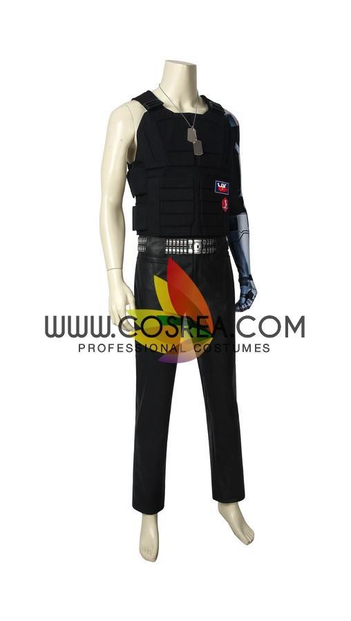 Cosrea Games Cyberpunk 2077 Keanu Reeves PU Leather Cosplay Costume