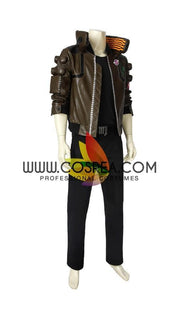 Cosrea Games Cyberpunk 2077 Male PU Leather Cosplay Costume