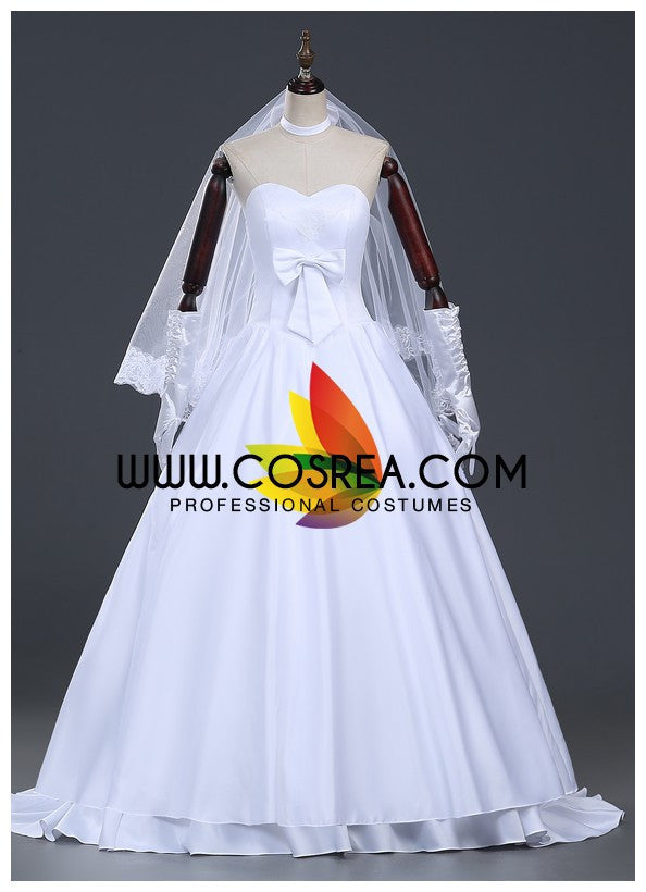 Cosrea Games Fate Night Saber Anniversary Wedding Cosplay Costume