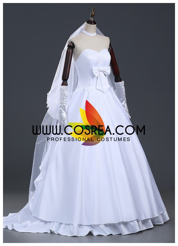 Cosrea Games Fate Night Saber Anniversary Wedding Cosplay Costume