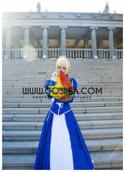 Cosrea Games Fate Night Saber Classic Blue Cosplay Costume