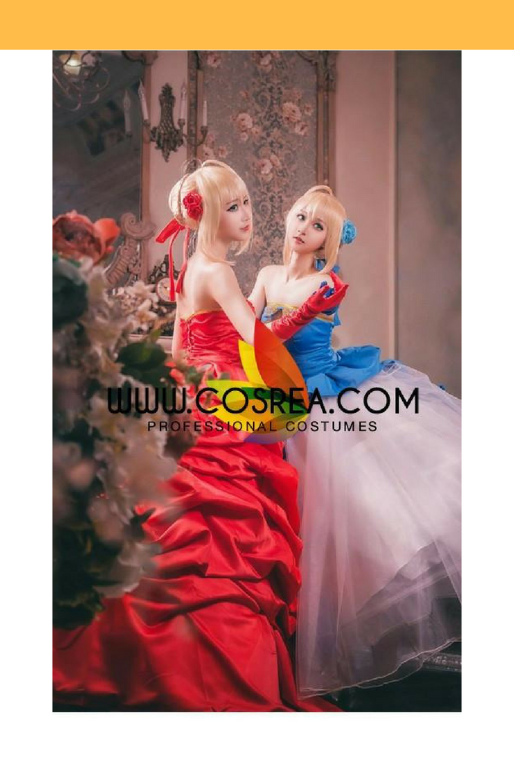 Fate Zero Type Moon Anniversary Saber Cosplay Costume Royal Red
