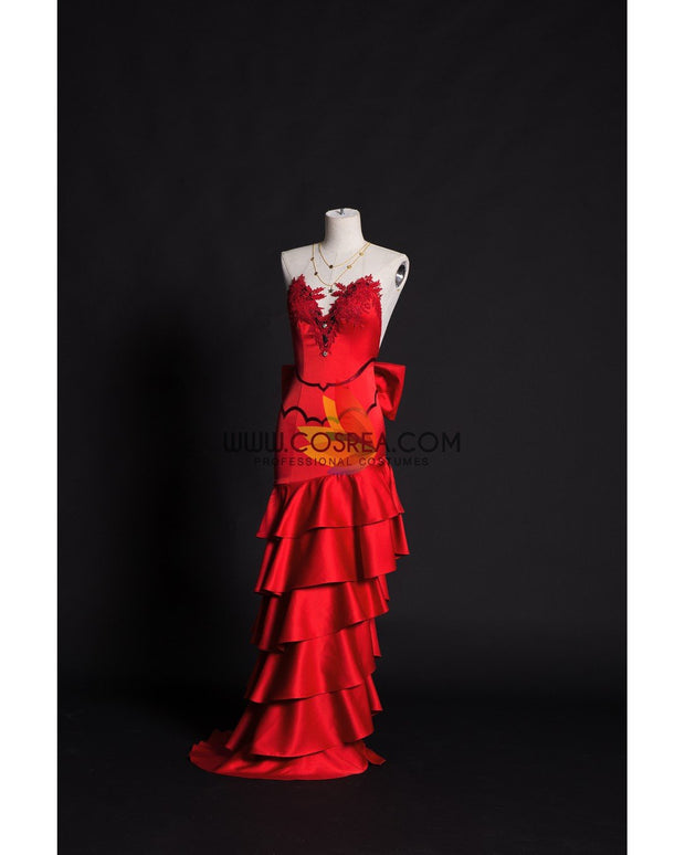 Final Fantasy VII Remake FF7 Remake Aerith HoneyBee Red Dress Cosplay Costume Final Fantasy VII Remake FF7 Remake Aerith HoneyBee Red Dress Cosplay Costume