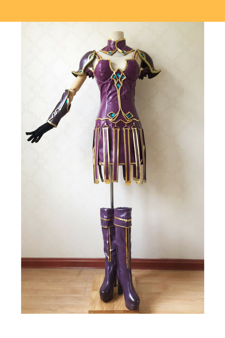warrior princess dress League of Legends Sivir Cosplay Costume with a skirt lining 100 Different Types of long utility dress Wood Finish:black