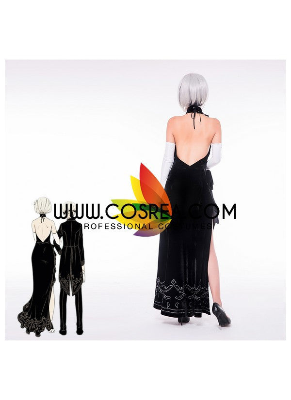 Cosrea Games NieR Automata 2B Evening Dress Cosplay Costume