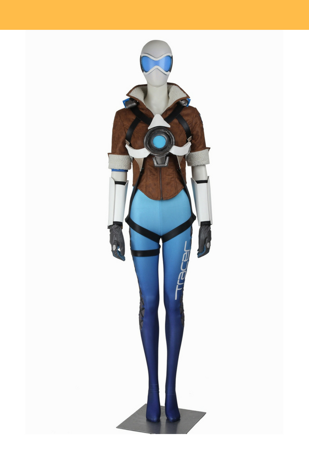 Cosrea Games Overwatch Tracer Gradient Blue Cosplay Costume