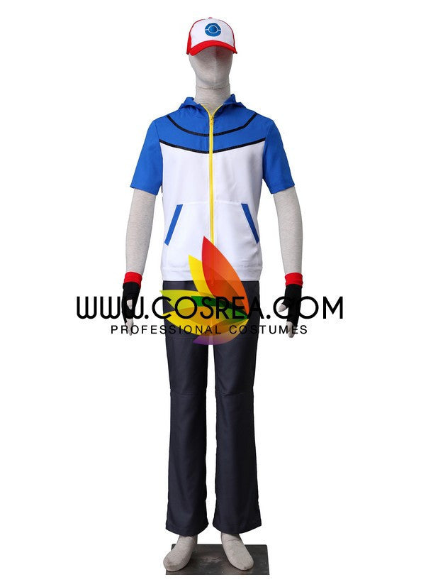 Cosrea Games Pokemon Black White Ash Cosplay Costume