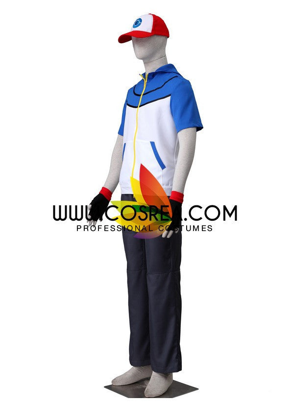 Cosrea Games Pokemon Black White Ash Cosplay Costume