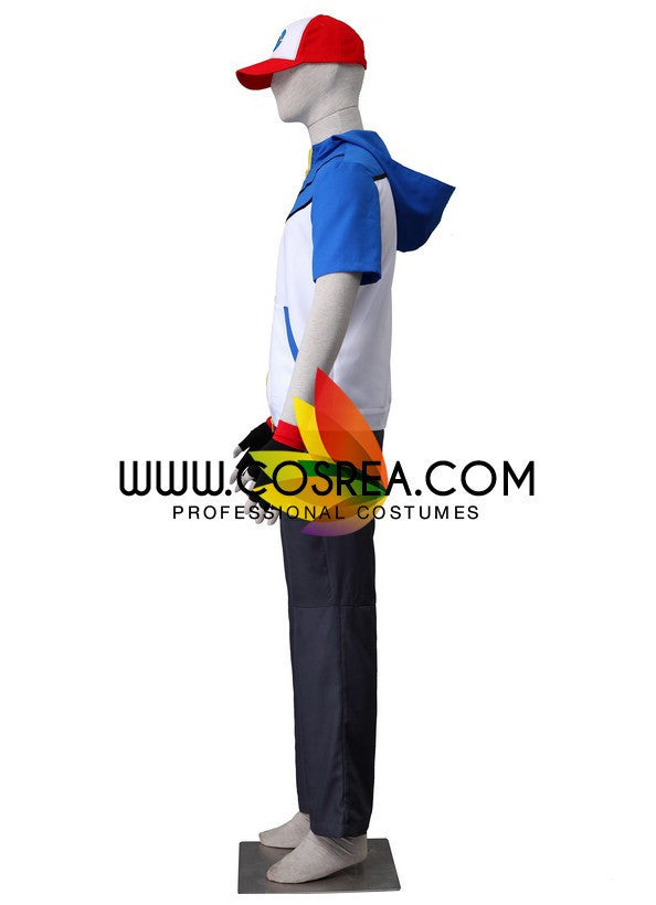 Cosrea Games Pokemon Black White Ash Cosplay Costume