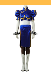 Cosrea Games Street Fighter Chun Li Navy Blue Cosplay Costume