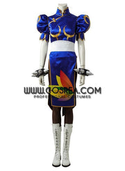 Cosrea Games Street Fighters Chun Li Navy Blue Cosplay Costume