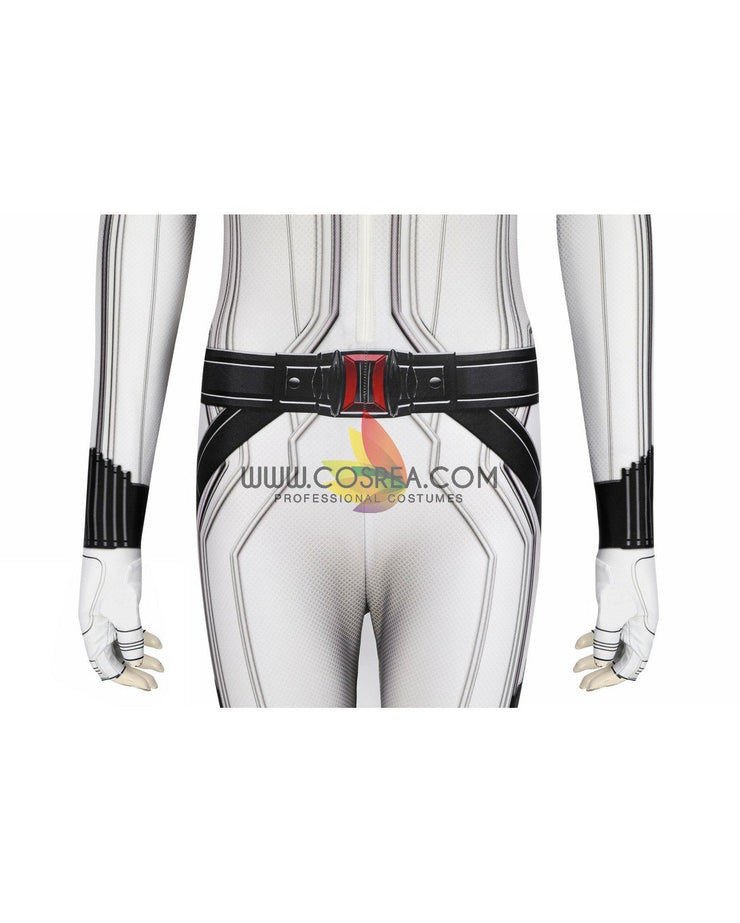Cosrea Marvel Universe Black Widow 2021 Movie White Digital Printed Cosplay Costume
