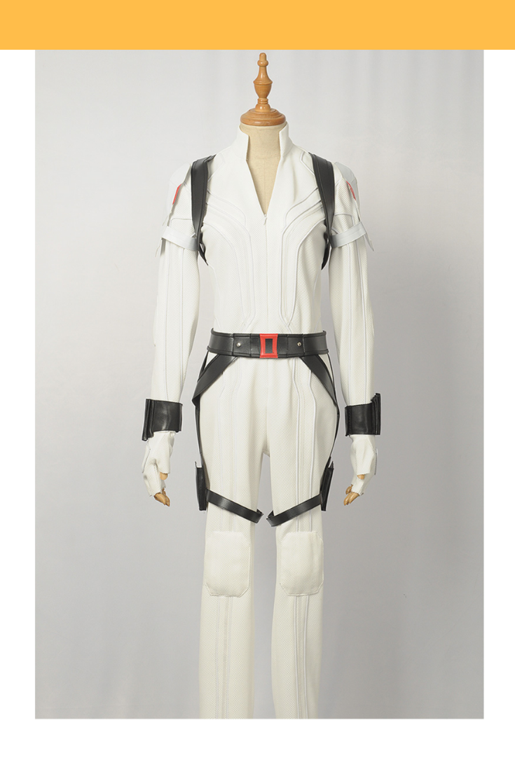 Cosrea Marvel Universe Black Widow White Custom Textured Cosplay Costume