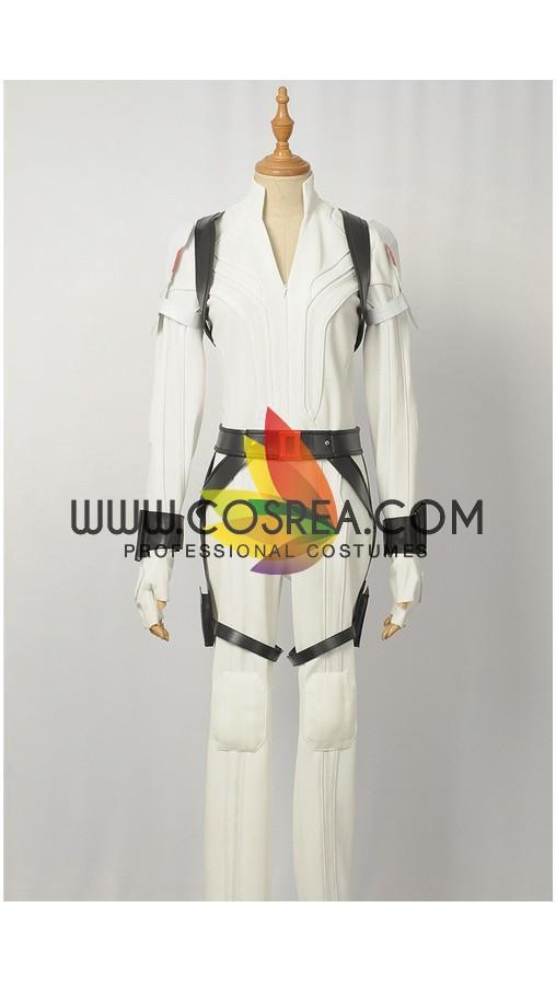 Cosrea Marvel Universe Black Widow White Custom Textured Cosplay Costume